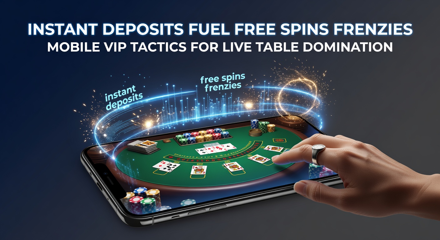 VIP-Mobile-Interface mit Live-Roulette-Tisch, Free-Spins-Banner und Einzahlungs-Button